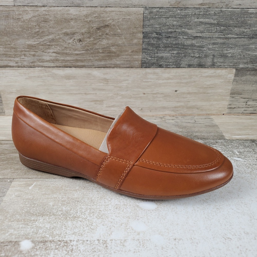 Dansko Linden Nappa Womens Loafers Shoes Sz 7 Luggage Leather Slip On Comfort